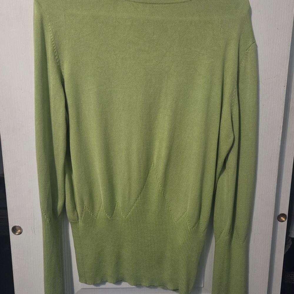 Bianca Nygard SILK Medium Lime Green Women's Cowl & Turtleneck Knit